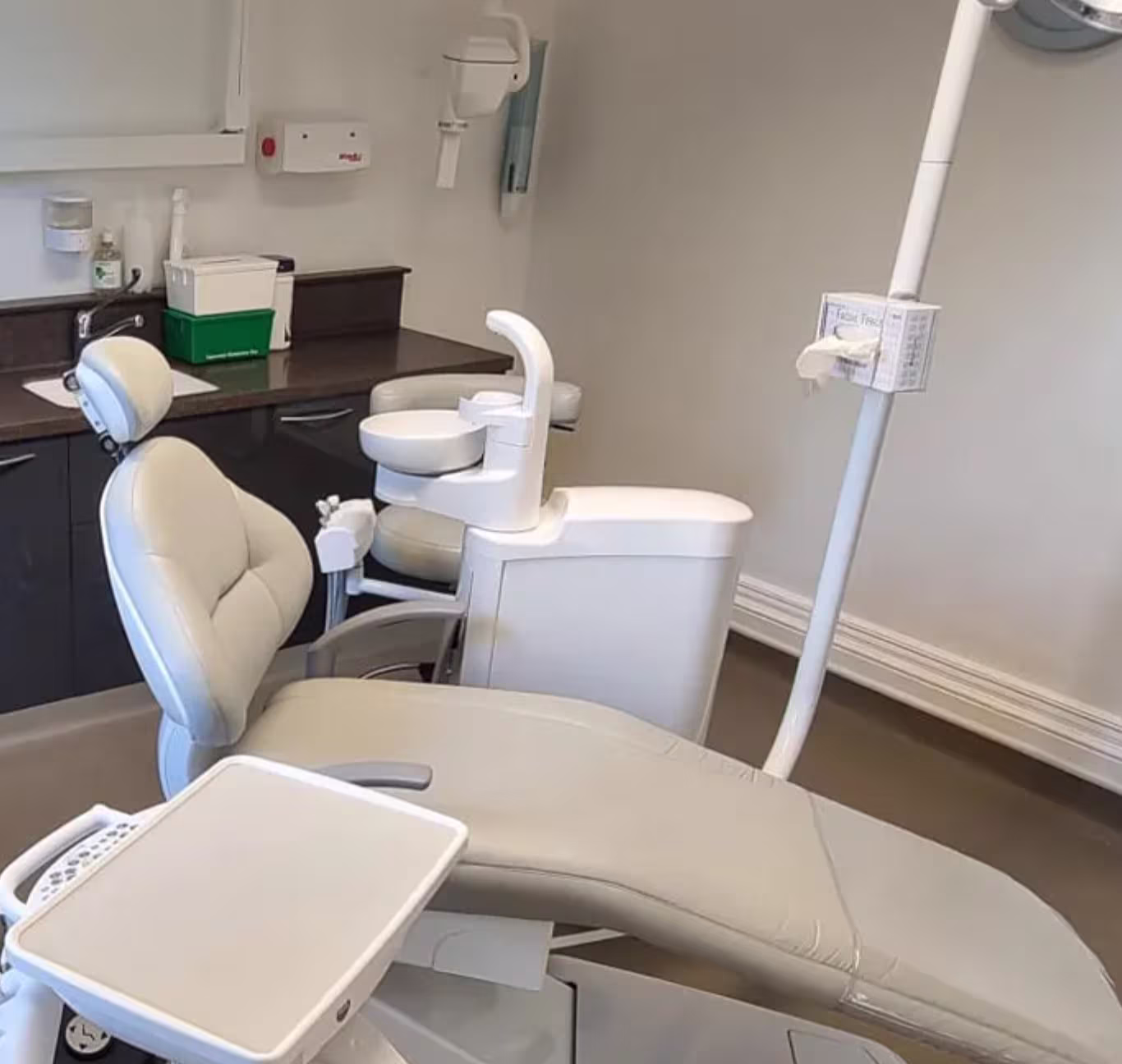 Dental chair and instrument tray
